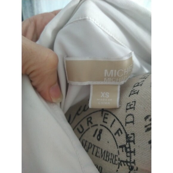 Michael Kors Zip Up Collard White Blouse - Picture 10 of 13